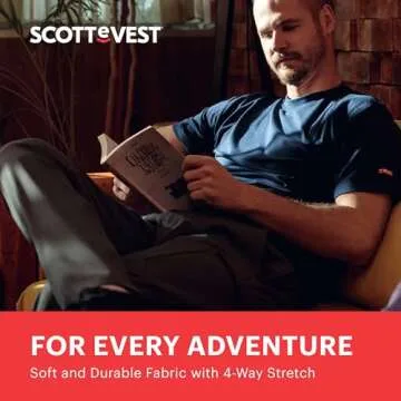 SCOTTeVEST Action Adventure Pant for Men - 17 Hidden Pockets - Water Repellent for Travel & More (Gray, 32/32)