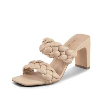 Carcuume Women's Square Toe Block Heels Sandals - Stylish & Comfortable