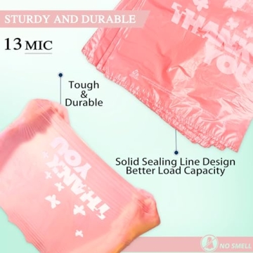 Durable PINK Thank You T-Shirt Bags - 100pcs