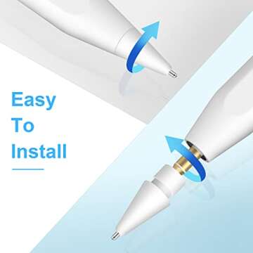 Digiroot Upgraded Replacement Tip for Apple Pencil Pro/1st/2nd Gen/USB-C&Logitech Crayon, 0.72mm No Wear Out Fine Point Precise Control Pen Like Nibs for iPad Pro/Air/Mini Pencil-2 Pack