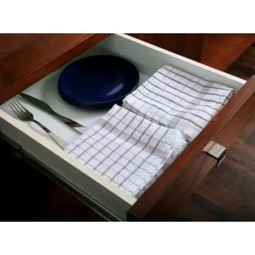 AMOUR INFINI Kitchen Dish Cloths Set of 8 - Ultra Soft, Highly Absorbent, Quick-Drying Terry Cotton Dishcloths 12"x12" Inch Wash & Cleaning Cloths for Kitchen & Dishwashing (Beige)