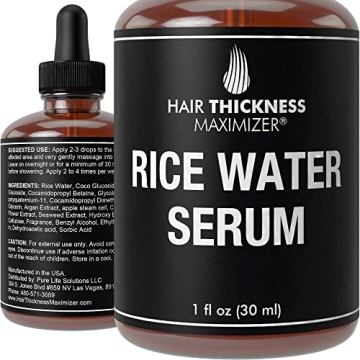 Rice Water for Hair Growth Serum, Fermented Rice Serum for Hair Loss Prevention, Thicker Locks, Spli...