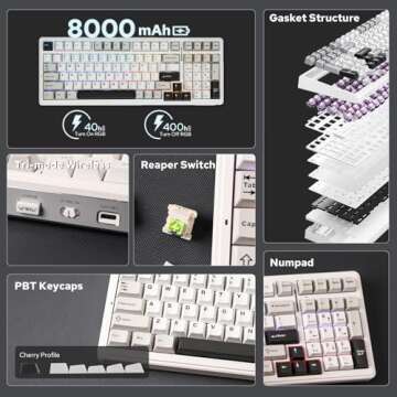 EPOMAKER x Aula F99 Wireless Mechanical Keyboard - Hot Swappable & Gasket Design