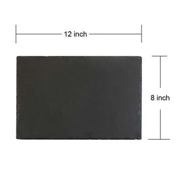 MONKEY SUN 4 Pack 12 x 8 Black Slate Cheese Board with Natural Edge for Kitchen Dining Party, Charcuterie Stone Plates for Cake Fruit Meat Appetizers Dried Fruits Display Chalkboard, Set of 4