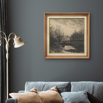 Premium Framed Wall Art Vintage Trees River Classic Decor