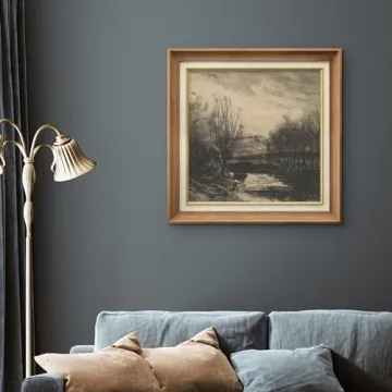 Premium Framed Wall Art Vintage Trees River Classic Decor