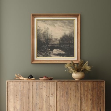 Premium Framed Wall Art Vintage Trees River Classic Decor