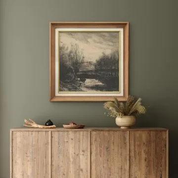 Premium Framed Wall Art Vintage Trees River Classic Decor