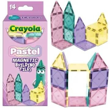 CreateOn Crayola Magnetic Tiles - 14-Piece Pastel Set