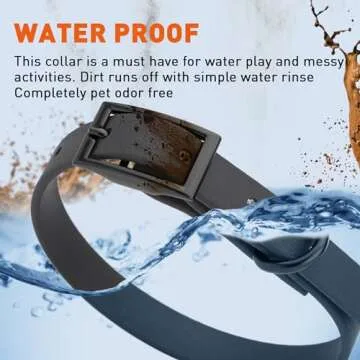 Dogline Biothane Waterproof Dog Collar Strong Coated Nylon Webbing with Black Hardware Odor- Proof for Easy Care Easy to Clean High Performance Fits Small Medium or Large Dogs, Black