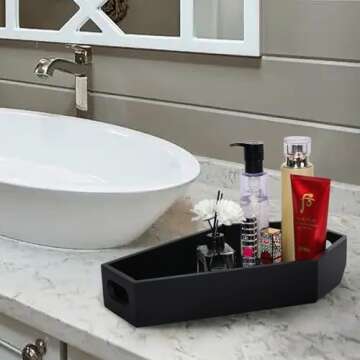 Goargif Wood Coffin Tray,Coffin Shape Serving Tray,Spooky Black Goth Candy Tray,Halloween Creepy Goth Decor Tray,Coffin Shelf,Goth Home Decor