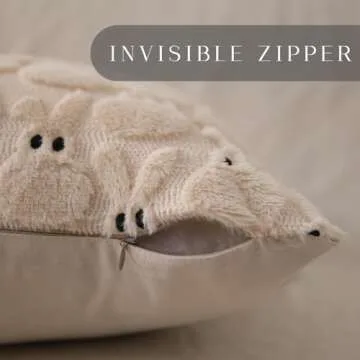 DFXSZ Easter Pillow Covers Set of 2 18x18 Soft Plush Beige Rabbit