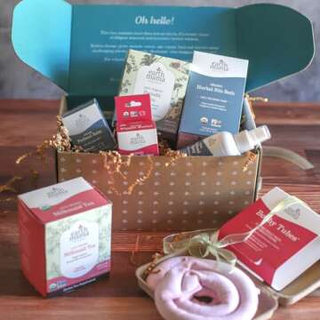 Earth Mama Postpartum Essentials Recovery Gift Set for Mom| Organic Self Care Gifts for Mom, Nipple ...