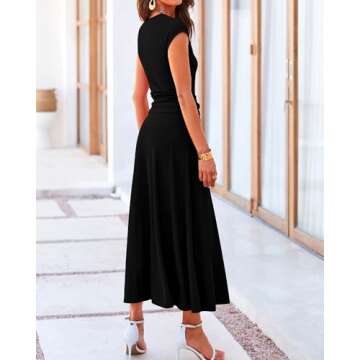 BTFBM Women Two Piece Skirt Set Casual Ribbed Knit Crew Neck Short Sleeve Cropped Top Elastic Waist Swing Midi Skirts(Solid Black, Medium)