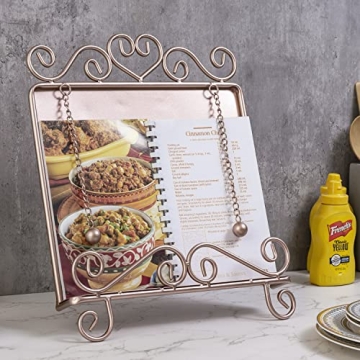 Elegant MyGift Vintage Cookbook Holder for Kitchen