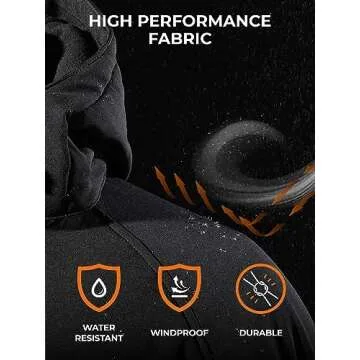 ORORO Women's Slim Fit Heated Jacket with Battery, Heated Coat with Detachable Hood (Charger Not Included)