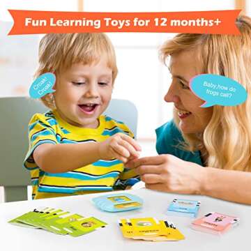 Ednzion Talking Flash Cards with 224 Sight Words, Montessori Educational Learning Interactive Toddler Toys, Speech Therapy and Autism Sensory Toys, Blue