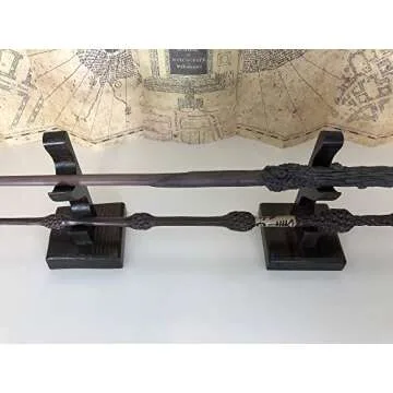 Nangopop Wizard Wand Stand Display - 2 Tiered Wood Magic Wand Holder for Table Display, Holds Two Wands