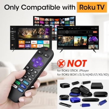2 Pack Replacement Remote Control for Roku TV - Easy Setup Compatible with TCL Hisense Onn
