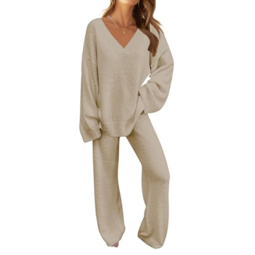 MEROKEETY Women's Cozy Fuzzy Fleece Pajama Set - Ultimate Winter Loungewear