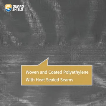 GUARD SHIELD Heavy Duty Waterproof Tarp 10x10 Feet Grey