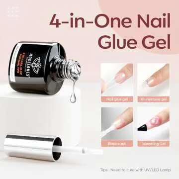 modelones Gel x Nail Kit, 4-in-One Nail Glue Gel with 500pcs Half Matte Almond Nails & Portable U V LED Nail Lamp, Upgraded Gel Nail Kit Fast Nail Extension Gel X Kit Acrylic Nail Kit Gift for Women