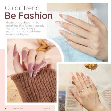 modelones Gel x Nail Kit, 4-in-One Nail Glue Gel with 500pcs Half Matte Almond Nails & Portable U V LED Nail Lamp, Upgraded Gel Nail Kit Fast Nail Extension Gel X Kit Acrylic Nail Kit Gift for Women