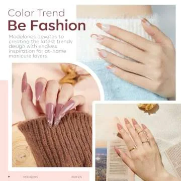 modelones Gel x Nail Kit, 4-in-One Nail Glue Gel with 500pcs Half Matte Almond Nails & Portable U V LED Nail Lamp, Upgraded Gel Nail Kit Fast Nail Extension Gel X Kit Acrylic Nail Kit Gift for Women