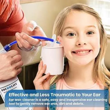 BOCOOLIFE Ear Wax Removal Kit, Ear Irrigation Flushing System Wax Cleaner Washer, Manual Ear Flush Ear Cleaning Kit, Flusher Safe Wash Effective Way Easy Washout Ear Buildup Wax, Ear Basin, 3 Ear Tips
