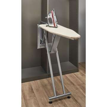 Rev-A-Shelf Sidelines Premiere Pop Up Ironing Board for Custom Laundry/Closet Systems w/Soft-Close, ...