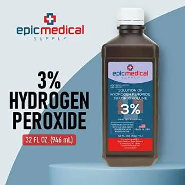 Epic Medical Supply Hydrogen Peroxide 32 oz. First Aid Antiseptic and Multipurpose Cleaner, 3% USP, ...