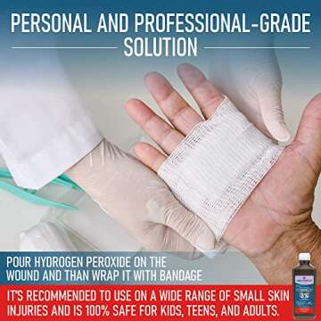Epic Medical Supply Hydrogen Peroxide 32 oz. First Aid Antiseptic and Multipurpose Cleaner, 3% USP, Topical Wash for Minor Cuts, Scrapes, Insect Bites, and Skin Irritations. (1)