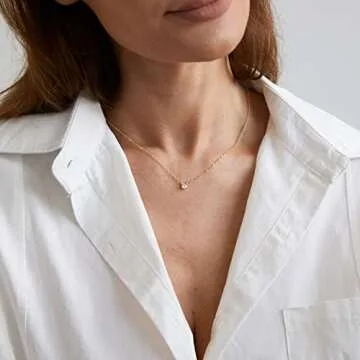 Elegant MIDEEO CZ Diamond Necklace for Women 14k Gold-Filled