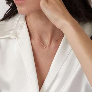 Elegant MIDEEO CZ Diamond Necklace for Women 14k Gold-Filled