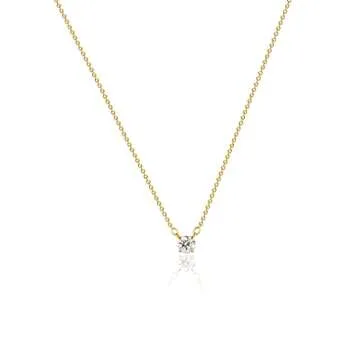 Elegant MIDEEO CZ Diamond Necklace for Women 14k Gold-Filled