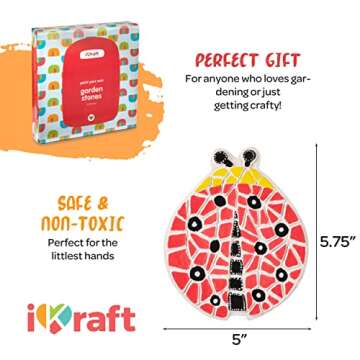 5 Paint Your Own Stepping Stones for Kids Craft Kit - Arts and Crafts for Kids Ages 6-8 Crafts for Girls Ages 8-12; Girls & Boys Art Gift Ideas for Age 3 4 5 6 7 8 9 10 Year Old