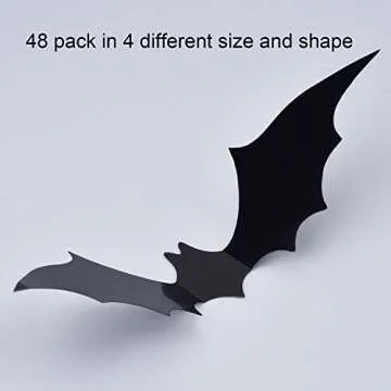 Sumind 48 Pieces Halloween Bats Stickers for Home Decor