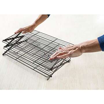 3-Tier Collapsible Cooling Rack For Baking - Expandable & Foldable Cookie Cooling Wire Rack - Baking...