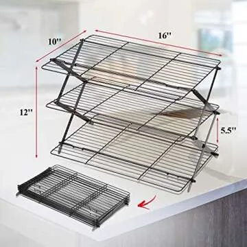 3-Tier Collapsible Cooling Rack for Efficient Baking