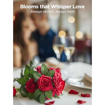 InnoGear Artificial Roses Foam Flowers, 50 Pcs Dark Red Roses Artificial Flowers Fake Roses for Deco...