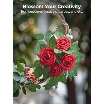 InnoGear Dark Red Artificial Roses for All Occasions