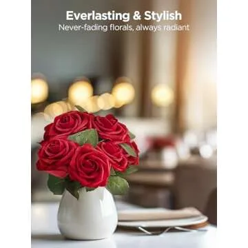 InnoGear Dark Red Artificial Roses for All Occasions