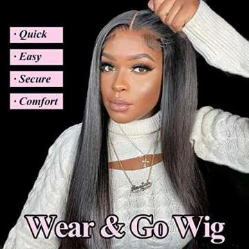 ISEE HAIR HD Lace Front Wig Wear & Go Glueless Lace Wig Brazilian Straight Lace Wigs For Women No Gl...