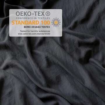 Dark Grey 100% Linen Duvet Cover Set for Luxury Comfort