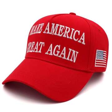 MAGA Hat Trump 2024 Hat 45-47 Embroidered Make America Great Again Donald Trump Slogan Adjustable Black Baseball Cap for Woman Men Trump Merchandise