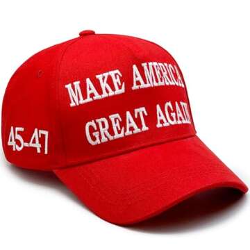 MAGA Hat Trump 2024 Hat 45-47 Embroidered Make America Great Again Donald Trump Slogan Adjustable Black Baseball Cap for Woman Men Trump Merchandise