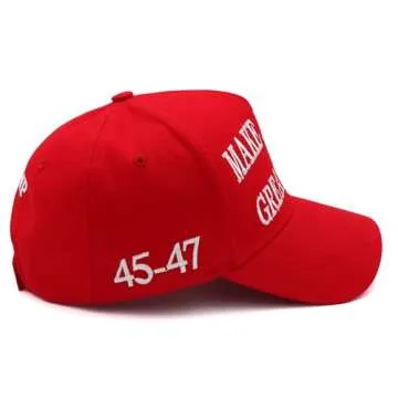 MAGA Hat Trump 2024 Hat 45-47 Embroidered Make America Great Again Donald Trump Slogan Adjustable Black Baseball Cap for Woman Men Trump Merchandise