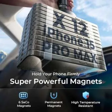 LISEN Magnetic Phone Holder for Car Easy Installation Black