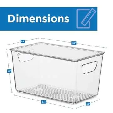 Set Of 12 Stackable Refrigerator Organizer Bins with Lids