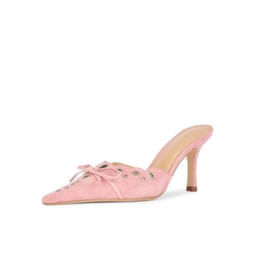 Keleimusi Elegant Mid Heel Slip On Pumps with Studded Design